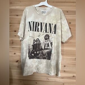 NIRVANA Beige Graphic Tee - Short Sleeve